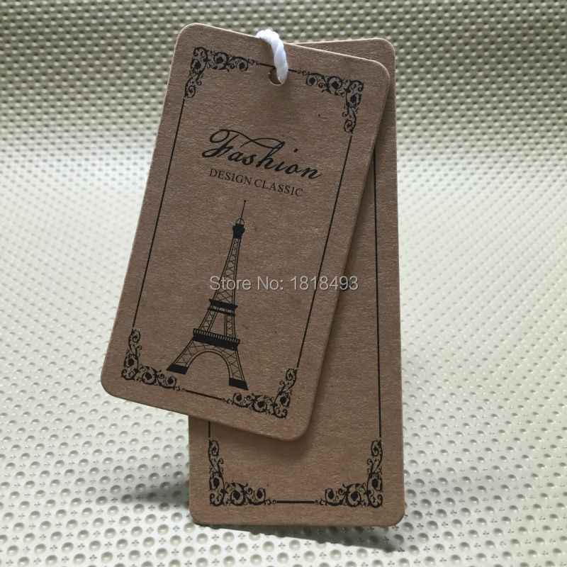 Kraft Hang Tag - Kleding kraftpapier hang tag/kledingzak bedrukte tags/kartonnen