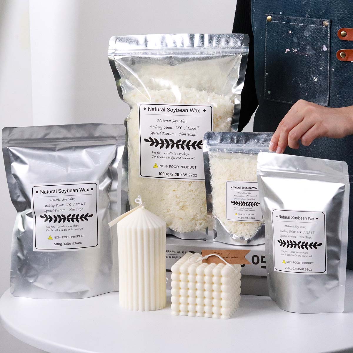Candle Supplies Bulk - 500g/1kg Natuurlijke Soja Wax Vlok DIY