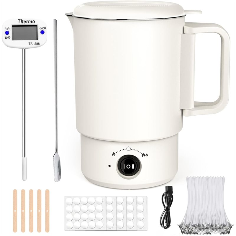Candle Making Supplies Jars - A47U Elektrische Wasmeltpotset Met Thermometer 800ML