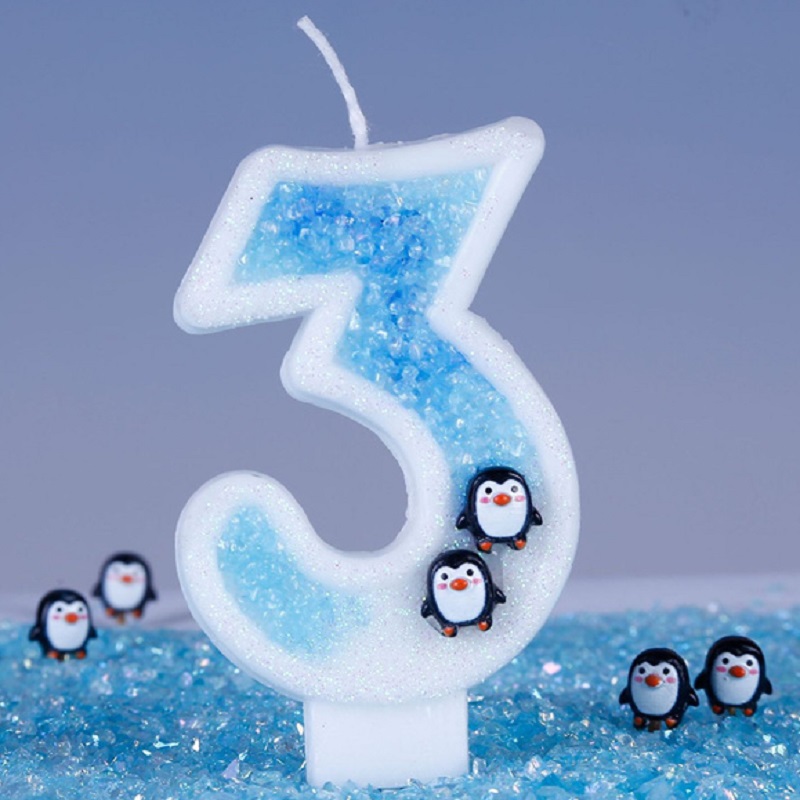 Candle Supplies Luxury - Blauwe kinderverjaardagskaars Taartdecoratie Sparkles Gift Mooi