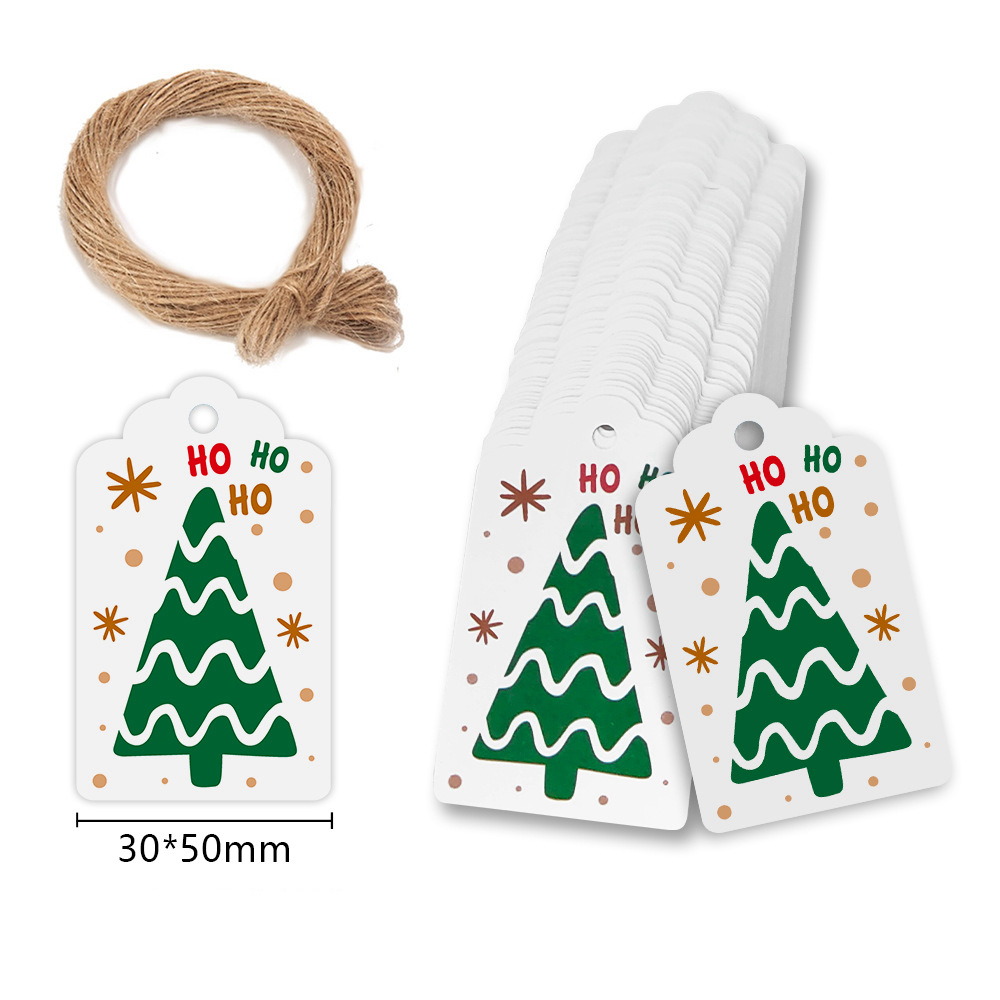 Kraft Hang Tag - Vrolijke Kerst Tags Kraftpapier Kaart Label