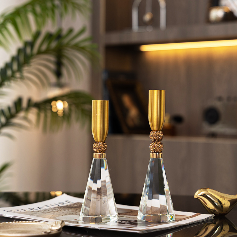 Candle Supplies Luxury - Kristallen glazen kandelaar aanbod ornament set