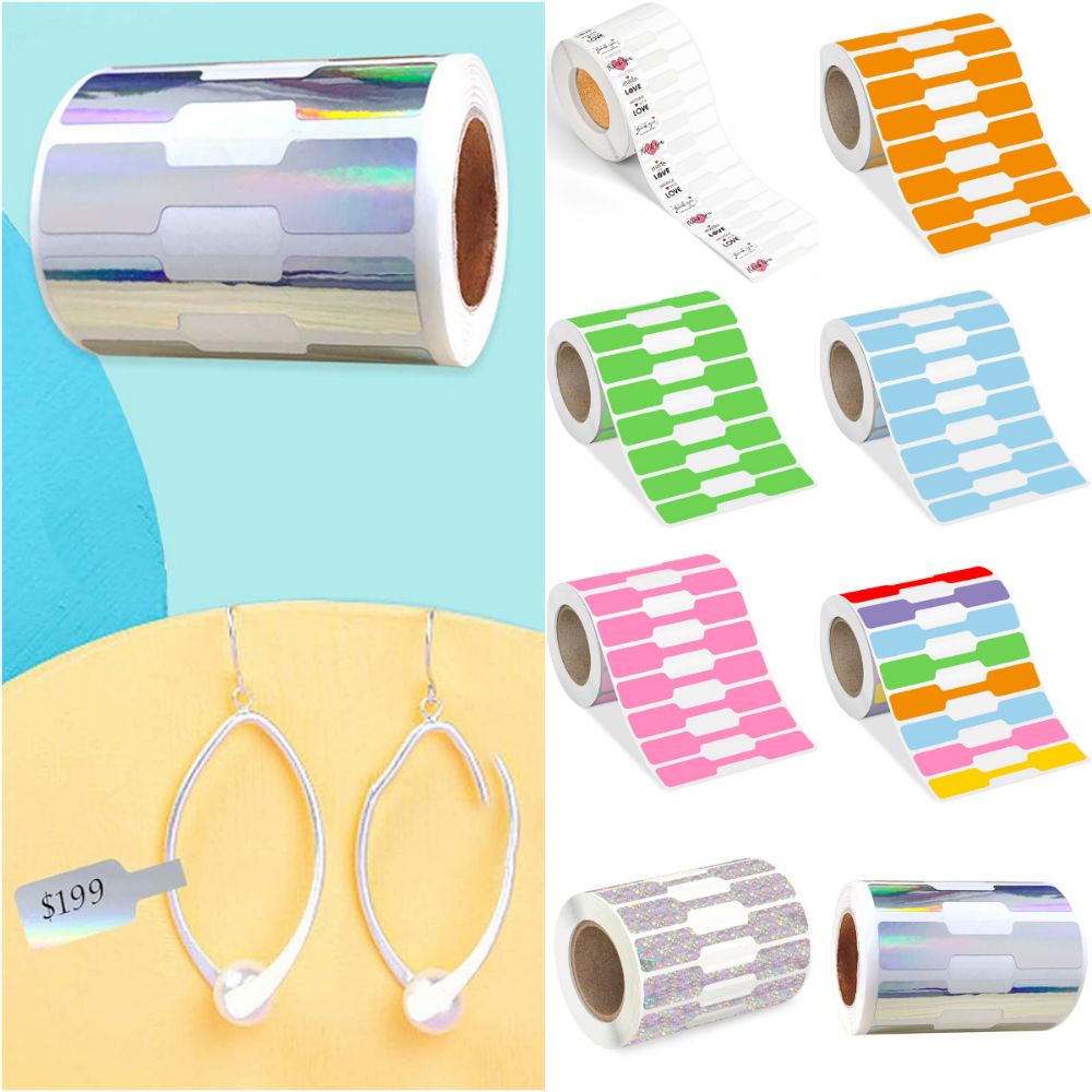 Kraft Hang Tag - 500 STKS Veelkleurige sieradenprijslabels Blanco kraftpapier