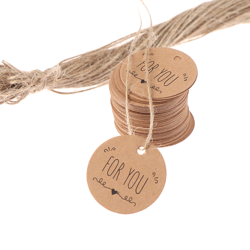 Kraft Hang Tag - 100 stuks kraftpapier hangtags voor u,