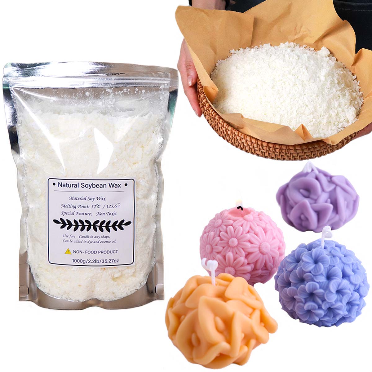 500g/1kg Natuurlijke Soja Wax  - Candle Supplies Bulk recensie en prijs