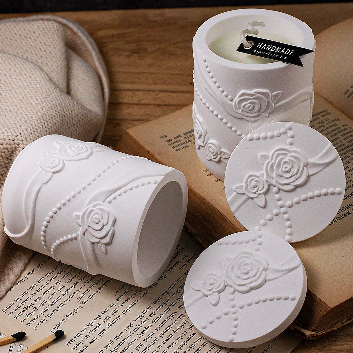 Beton bloemvorm kaars pot sili - Candle Making Supplies Jars recensie en prijs