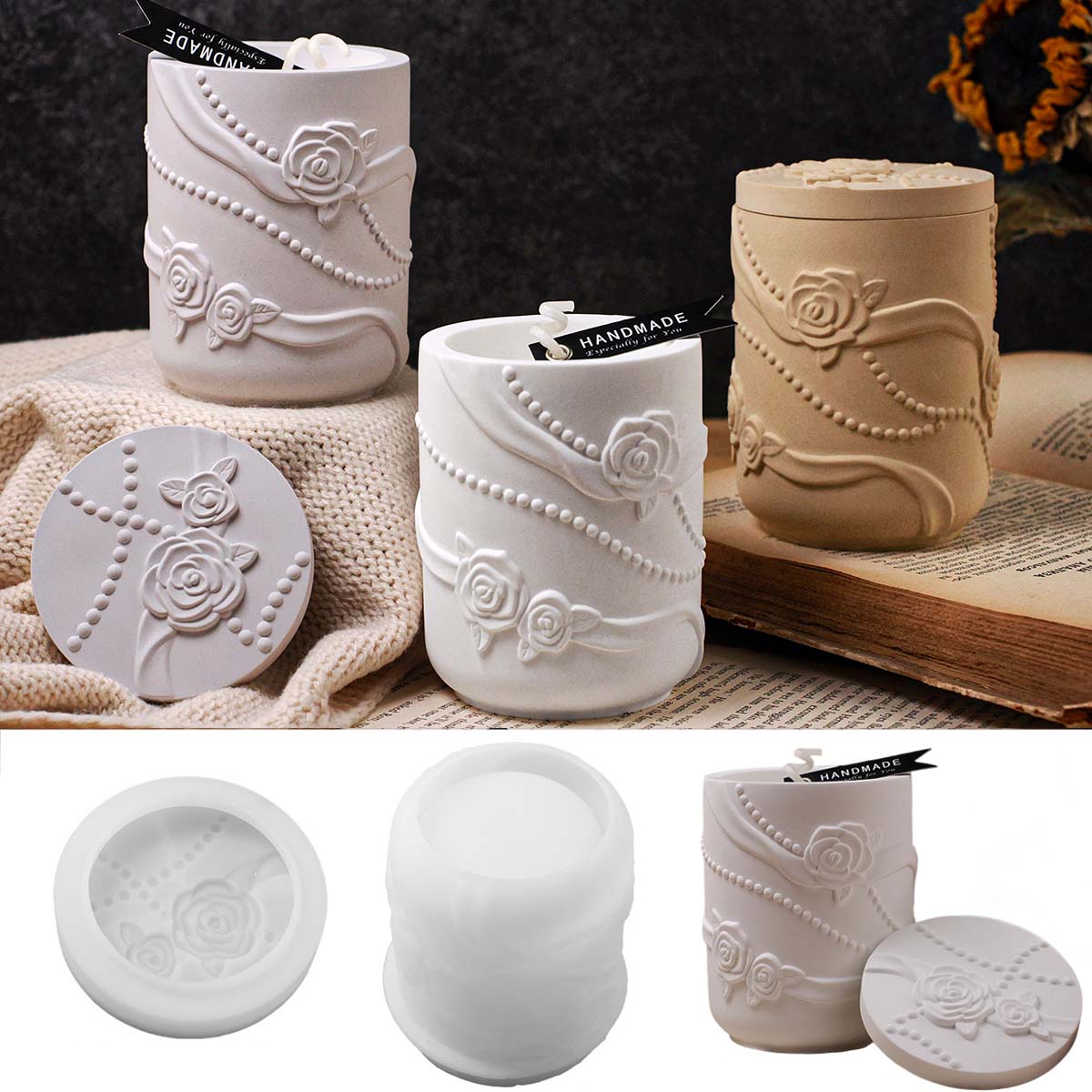 Beton bloemvorm kaars pot sili - Candle Making Supplies Jars recensie en prijs