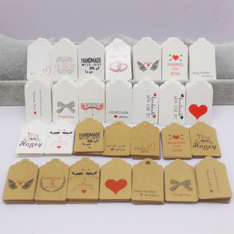 100 stuks+100string 3x5cm wit/ - Kraft Hang Tag recensie en prijs