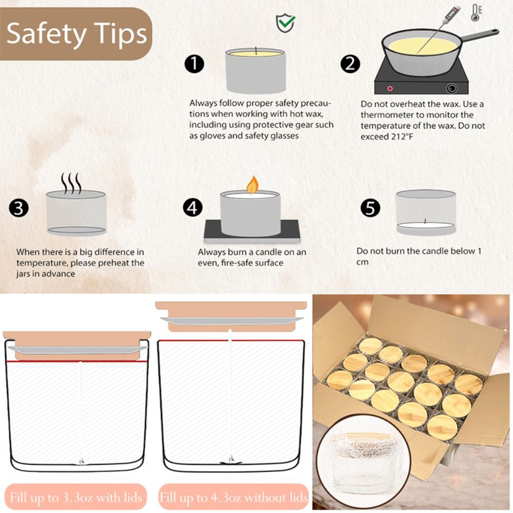 Nieuwe helderglazen kaarspotte - Candle Making Supplies Jars recensie en prijs