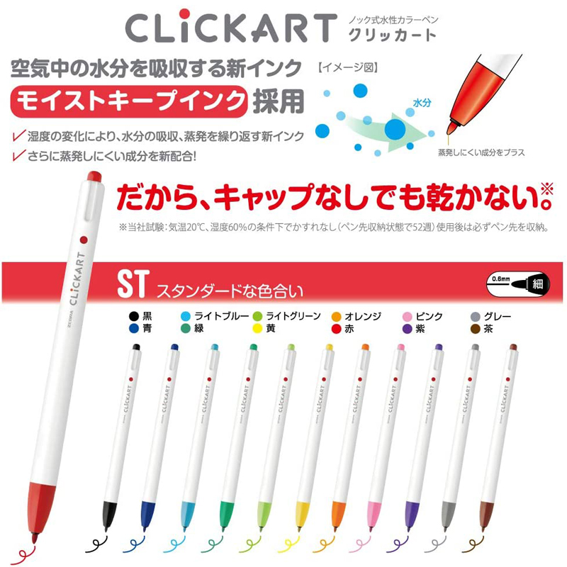 6/12/36/48 Kleuren Zebra Click - Zebra Pen Sarasa recensie en prijs